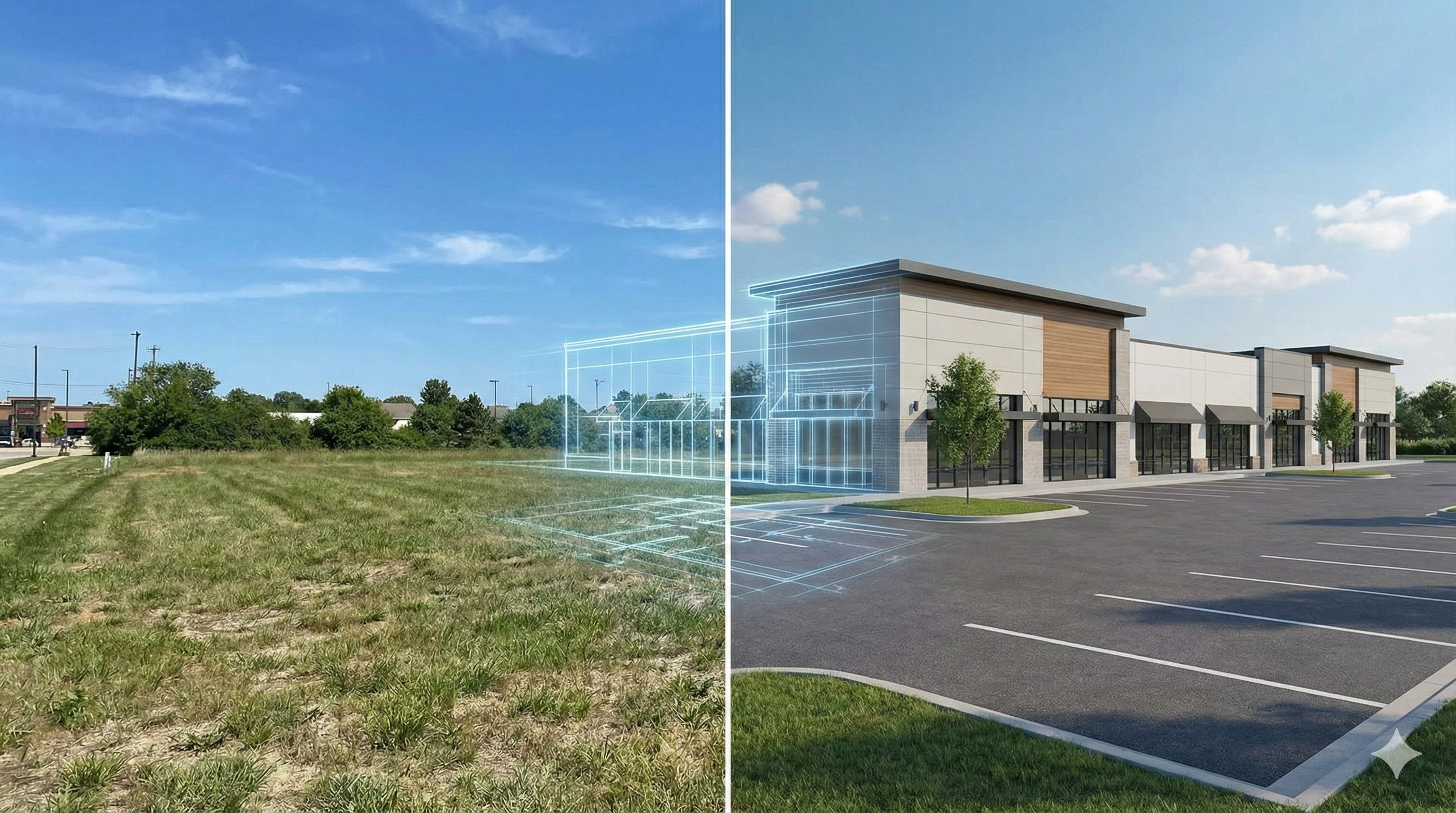 更地と未来の完成予想図